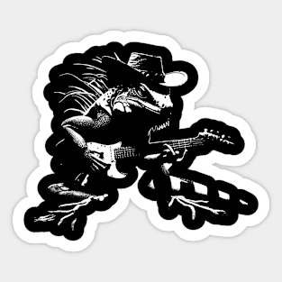 Iguana Playing Bass Guitar Shirt Men Animal Playing Guitar Sticker